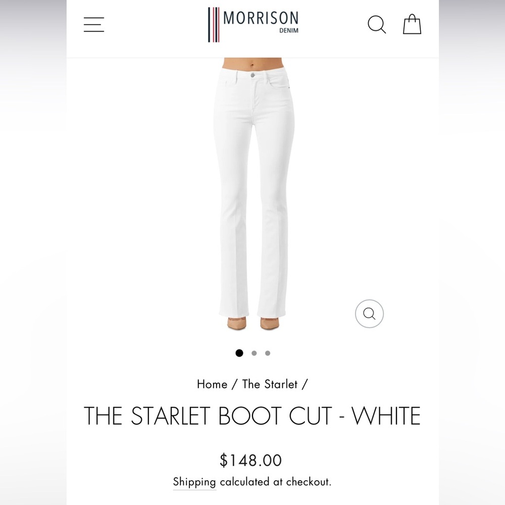 Morrison Starlet Boot Cut Denim, Size 30, Like New